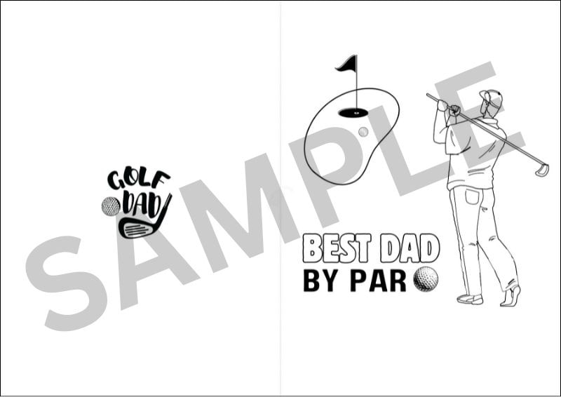 golf Father's Day card template.
